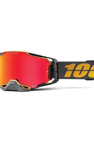 100% - MASCHERINA MOTOCROSS ARMEGA FALCON 5 LENTE A SPECCHIO HYPER ROSSO Miglior Prezzo