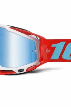 100% - MASCHERINA MOTOCROSS RACECRAFT KEPLER CON LENTE A SPECCHIO AZZURRA Affare