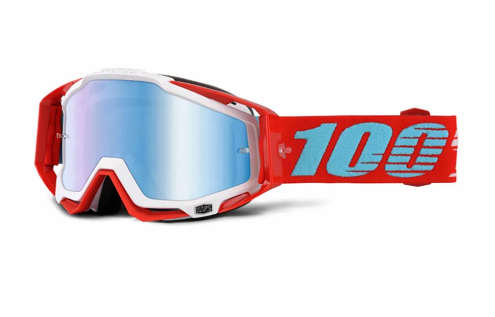 100% - MASCHERINA MOTOCROSS RACECRAFT KEPLER CON LENTE A SPECCHIO AZZURRA Affare