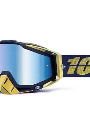 100% - MASCHERINA MOTOCROSS RACECRAFT RENAISSANCE CON LENTE A SPECCHIO BLU Saldi