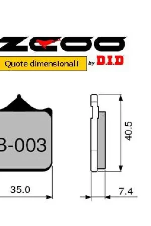 ZCOO - PASTIGLIE MOTO RACING B003 EX Ultima Occasione